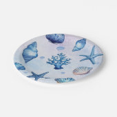  現代の海岸の貝殻 宝物 海の 誕生日 ペーパープレート (アングル)