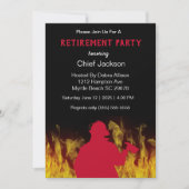 現代の消防士/消防署長 シルエット 退職  招待状 (正面)