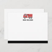 現代の消防車 子供用 個人名入り フラット ノートカード (正面/裏面)