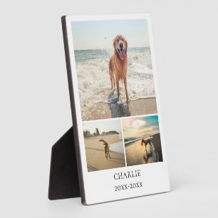 現代の犬のための特別なメモリアル ペット写真コラージュ フォトプラーク