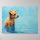 現代の犬の絵画、抽象的な犬のキャンバス ポスター (正面)