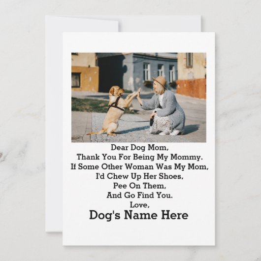 現代の犬ママのための母の日写真 シーズンカード (正面)