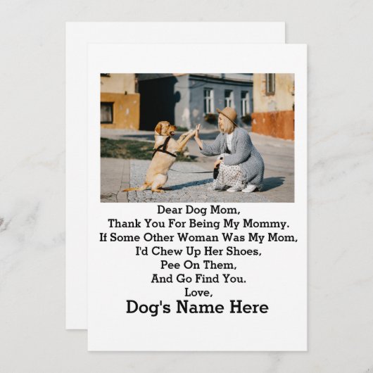 現代の犬ママのための母の日写真 シーズンカード (正面/裏面)
