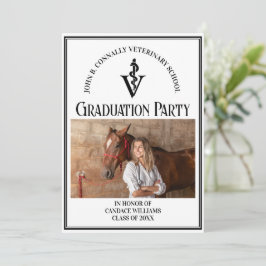 現代の獣医学校の写真 卒業パーティー 招待状