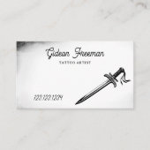 現代の白黒のタトゥーアーティスト 名刺 (正面)