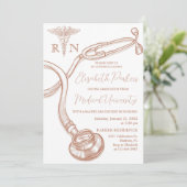 現代の看護学校卒業パーティー 招待状 (スタンド正面)