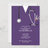 現代の看護師卒業パーティー 招待状 (正面)