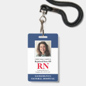 現代の看護師 バッジ (正面（ネックストラップ付）)