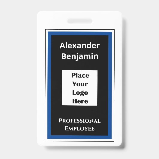 現代の社員名ロゴバーコードID バッジ (表面)