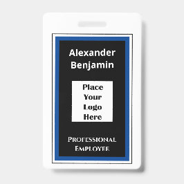 現代の社員名ロゴバーコードID バッジ