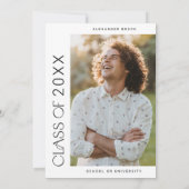 現代の祭典 彼はやり遂げた 写真 卒業パーティー 招待状 (裏面)