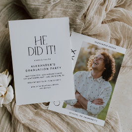 現代の祭典 彼はやり遂げた 写真 卒業パーティー 招待状