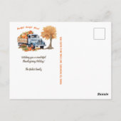 現代の秋の感謝祭のパンプキン ポストカード (裏面)