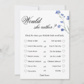 現代の結婚前お茶会ゲーム, 花嫁が誰が一番知っている？ シーズンカード (正面)