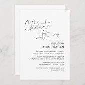 現代の結婚式でのふたりの逃避行を祝おう 招待状 (正面/裏面)