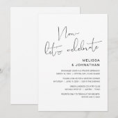 現代の結婚式の駆け落ち、さあお祝いしよう 招待状 (正面/裏面)
