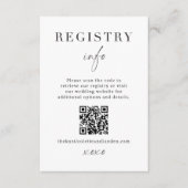 現代の結婚式レジストリー情報同封スキャンQR エンクロージャーカード (正面)