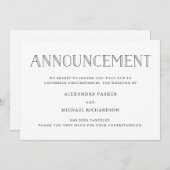 現代の結婚式中止のお知らせ 案内状 (正面/裏面)