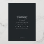 現代の結婚式延期 ポストカード ゴールド箔 (裏面)