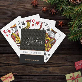 現代の結婚式 モノグラム 日付 オーダーメイド 名前 トランプ