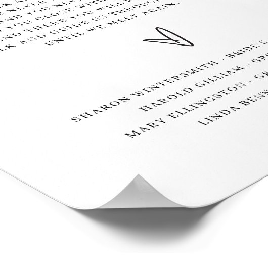 現代の結婚式 追悼看板 家族の思い出 ポスター (角)