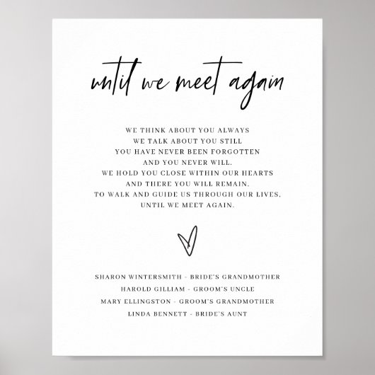 現代の結婚式 追悼看板 家族の思い出 ポスター (正面)