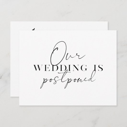 現代の結婚計画変更 ウェディング延期のお知らせ 案内状 (正面/裏面)