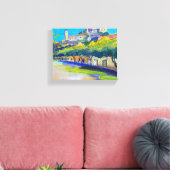 現代の絵画、風景、トレンーチン市 キャンバスプリント (インサイチュ (リビング))