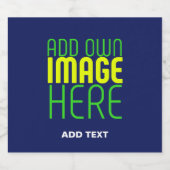 現代の編集可能なかわいいネイビーブルーの画像テキストテンプレート ビールラベル (シングルラベル)