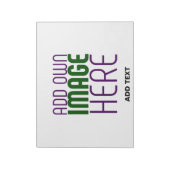 現代の編集可能なシンプルな白い画像テキストテンプレート ノートパッド (回転)