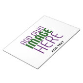 現代の編集可能なシンプルな白い画像テキストテンプレート ノートパッド (アングル)