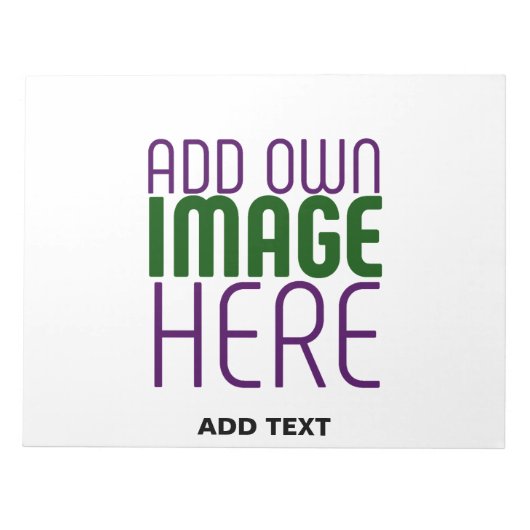 現代の編集可能なシンプルな白い画像テキストテンプレート ノートパッド (正面)