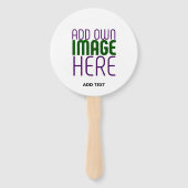 現代の編集可能なシンプルな白い画像テキストテンプレート ハンドファン (正面)