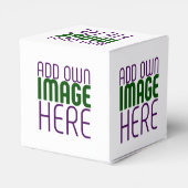 現代の編集可能なシンプルな白い画像テキストテンプレート フェイバーボックス (裏面サイド)