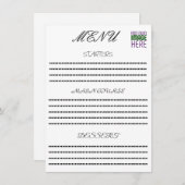 現代の編集可能なシンプルな白い画像テキストテンプレート メニュー (正面/裏面)