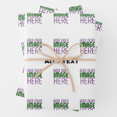 現代の編集可能なシンプルな白い画像テキストテンプレート ラッピングペーパーシート (インサイチュ)