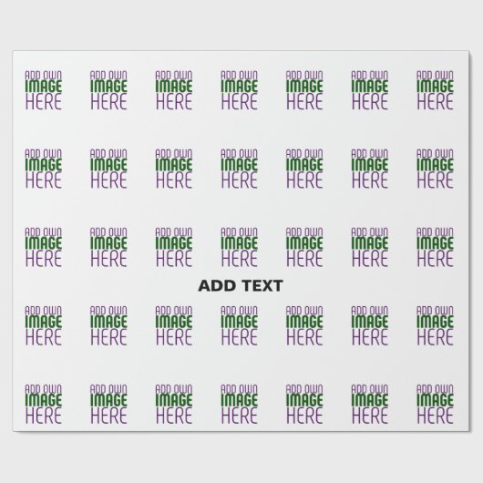 現代の編集可能なシンプルな白い画像テキストテンプレート ラッピングペーパー (フラット)
