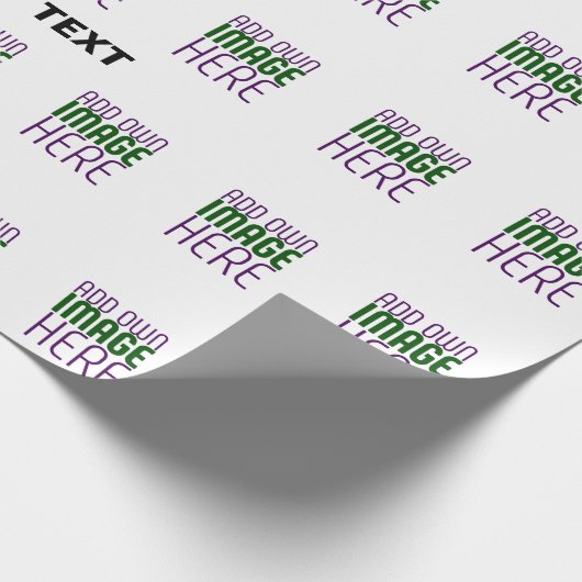 現代の編集可能なシンプルな白い画像テキストテンプレート ラッピングペーパー (角)