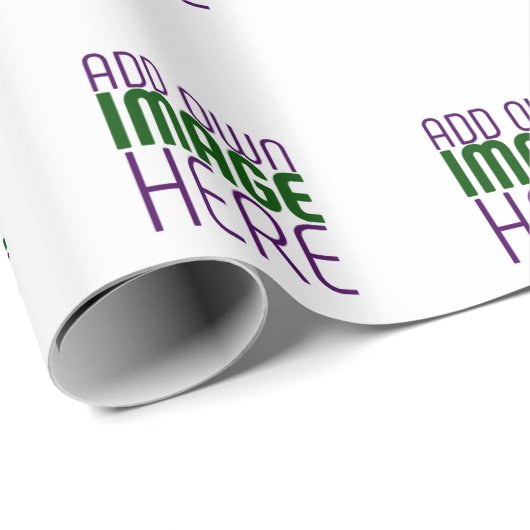 現代の編集可能なシンプルな白い画像テキストテンプレート ラッピングペーパー (ロールコーナー)