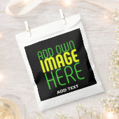 現代の編集可能なシンプルな黒の画像テキストテンプレート フェイバーバッグ (クリップ留めされた状態)