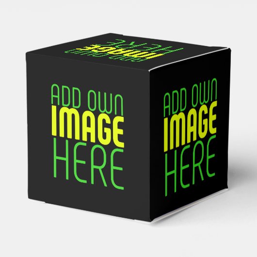 現代の編集可能なシンプルな黒の画像テキストテンプレート フェイバーボックス (裏面サイド)