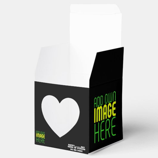 現代の編集可能なシンプルな黒の画像テキストテンプレート フェイバーボックス (オープン)