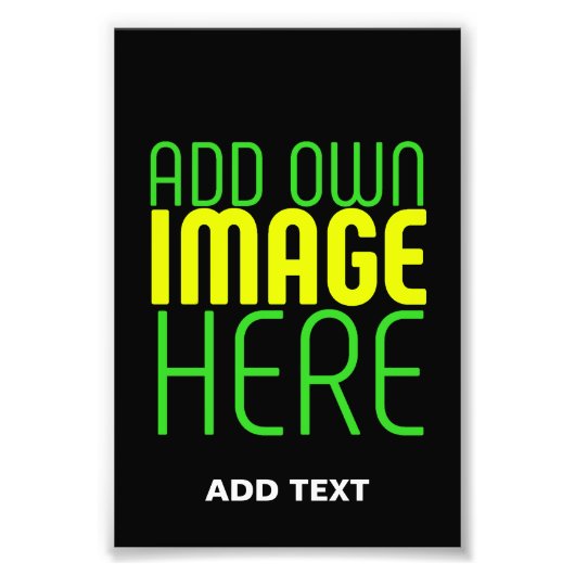 現代の編集可能なシンプルな黒の画像テキストテンプレート フォトプリント            (正面)