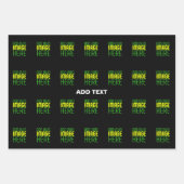 現代の編集可能なシンプルな黒の画像テキストテンプレート ラッピングペーパーシート (正面3)