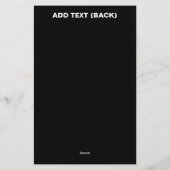 現代の編集可能なシンプルな黒の画像テキストテンプレート 便箋 (裏面)