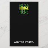 現代の編集可能なシンプルな黒の画像テキストテンプレート 便箋 (正面)