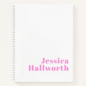 現代の編集可能なビジネス名または名と姓 ノートブック (正面)
