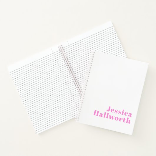 現代の編集可能なビジネス名または名と姓 ノートブック (内部)