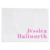 現代の編集可能なビジネス名または名と姓 ラージペーパーバッグ (裏面)