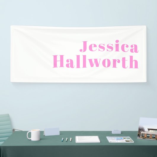 現代の編集可能なビジネス名または名と姓 横断幕 (トレードショー)